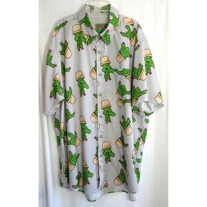 Dixxon Gray Cactus Radical Root Short Sleeve Button Down Shirt Size XL EUC